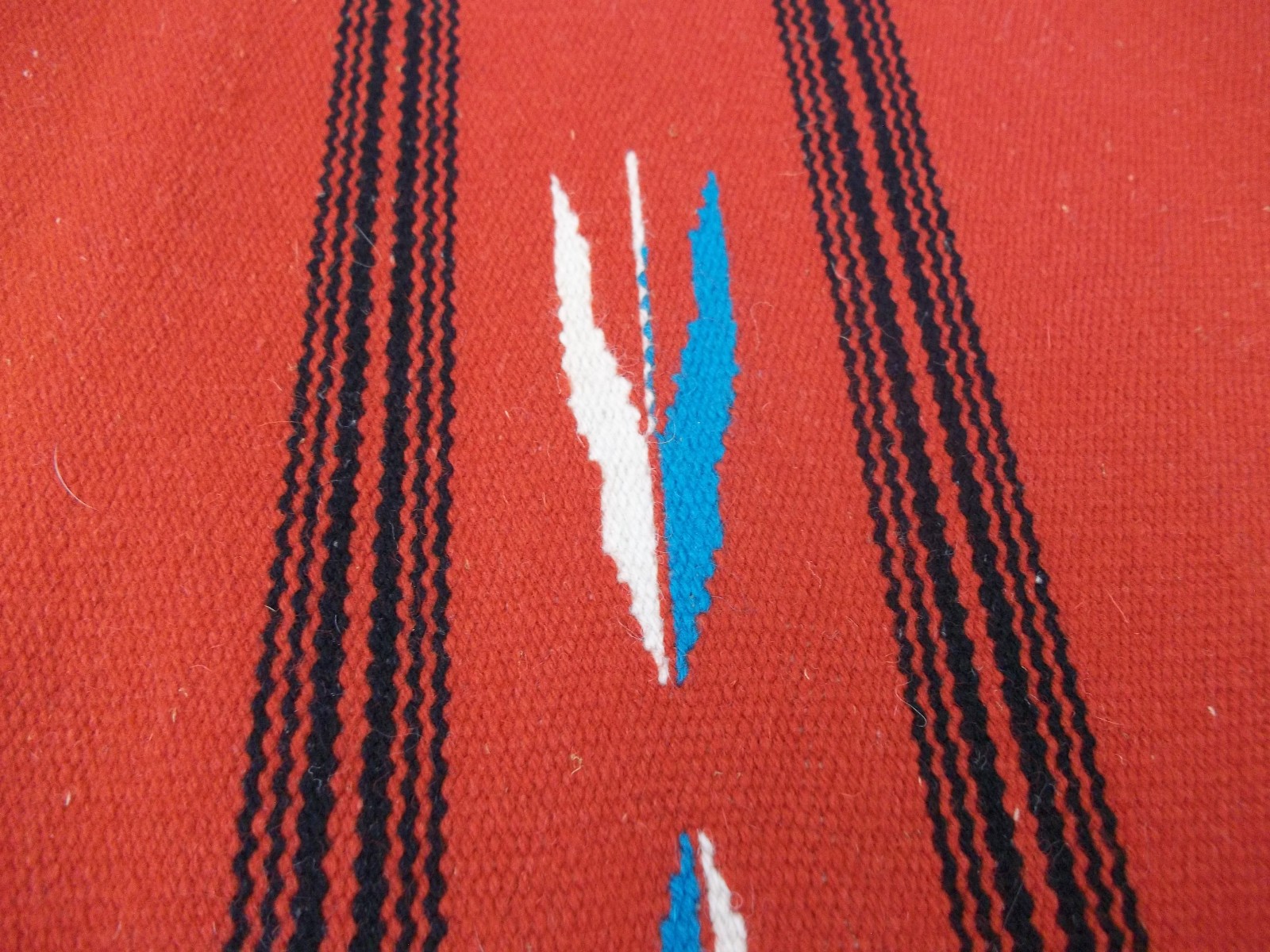 This is a Beauty! Brilliant Colors! Burndt Orange teal yellow Long 60″ x 20″ in