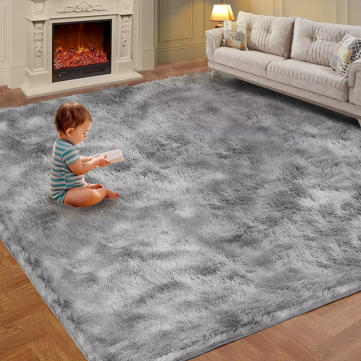 Tie Dye Plush Carpet Living Room Rug Soft Fluffy Area Rug Home Floor Mat