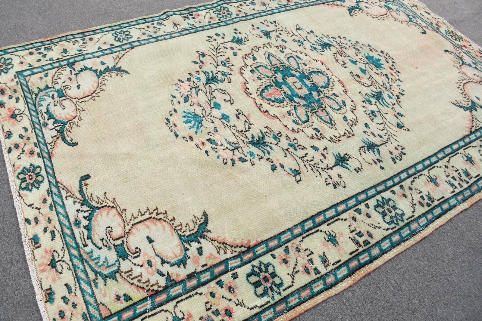 5,6×8,6 ft Rug, Turkish Rug, Vintage Blue Wool Oriental Rug