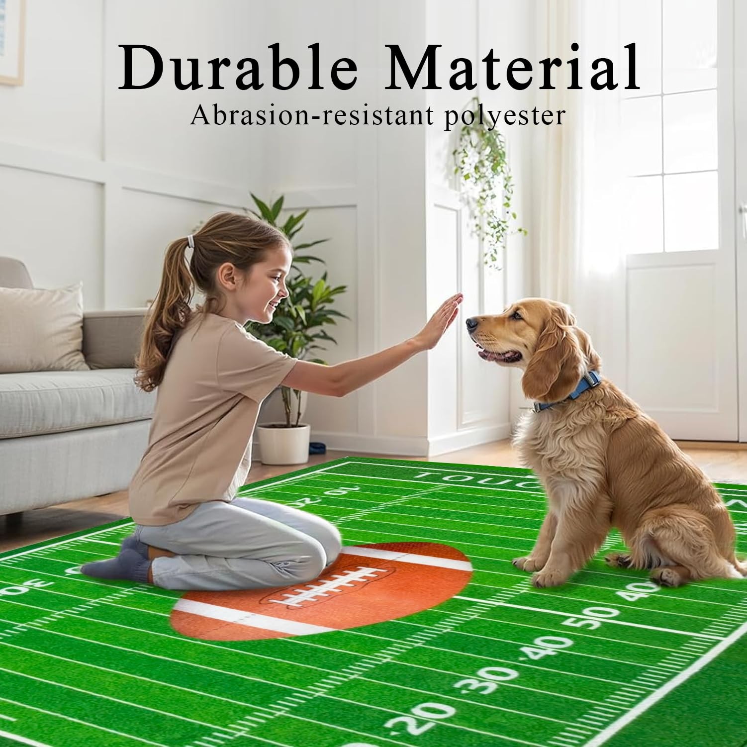 Football Field 2×3 Rug for Boys Bedroom Sports Rugs for Boys Room Decor, Soft…