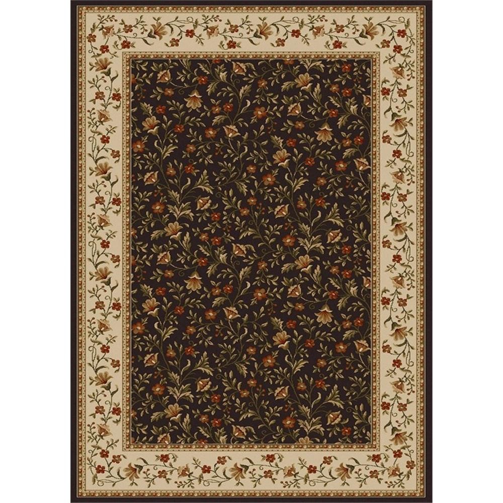 Pemberly Row Traditional 5’5″ x 7’7″ Rectangular Fabric Rug in Brown