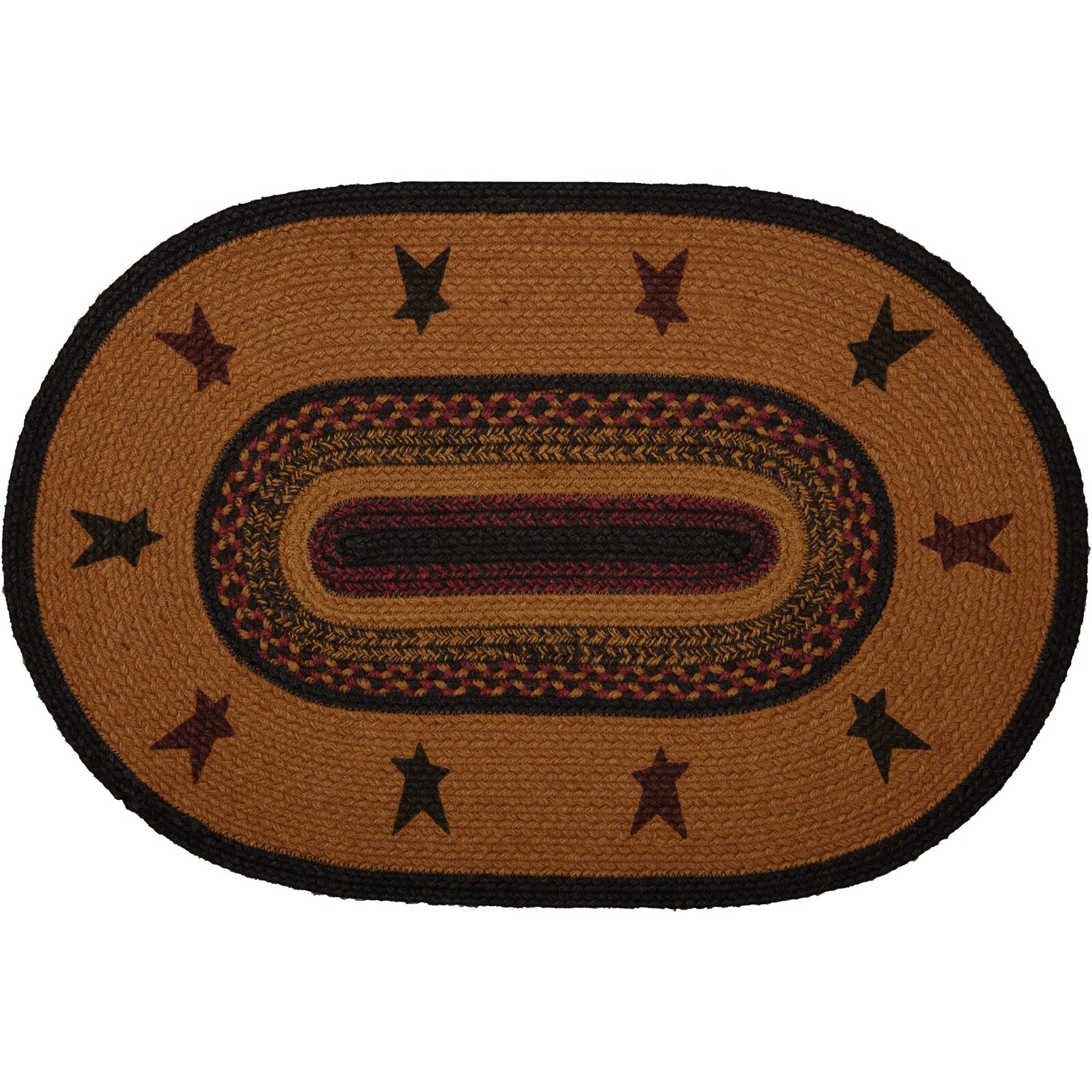 VHC Heritage Farms Star Jute Oval Rug 20×30~ Rustic/Primitive
