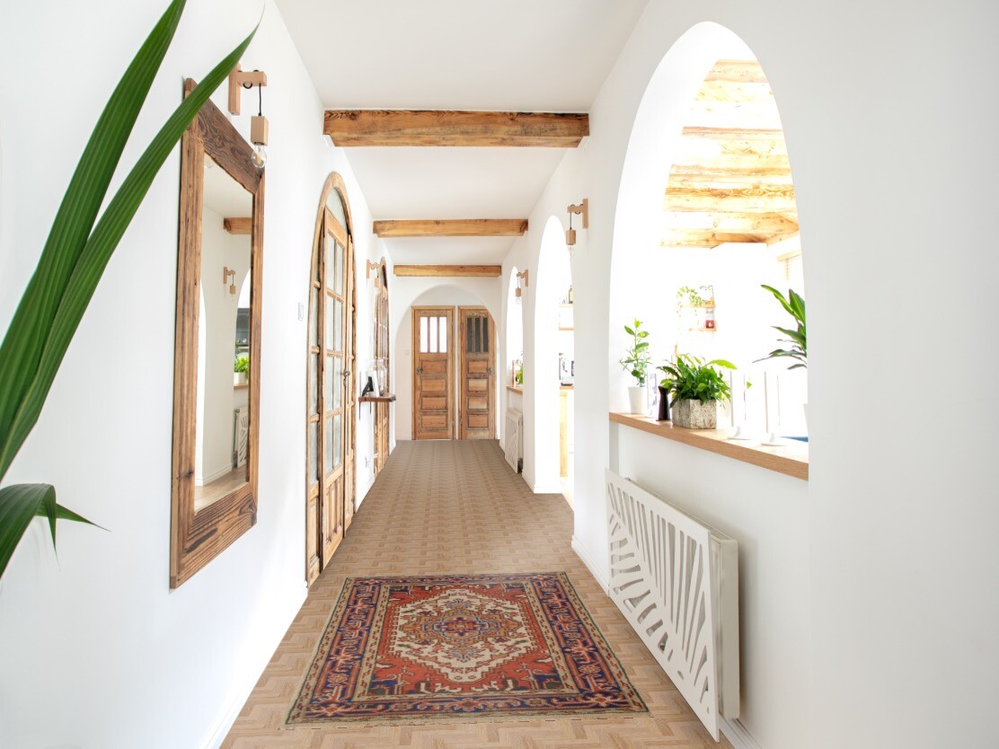 Heriz Serapi Ivory Hand-Knotted Indian Carpet in Wool 5′ 1″ x 3′ 0″