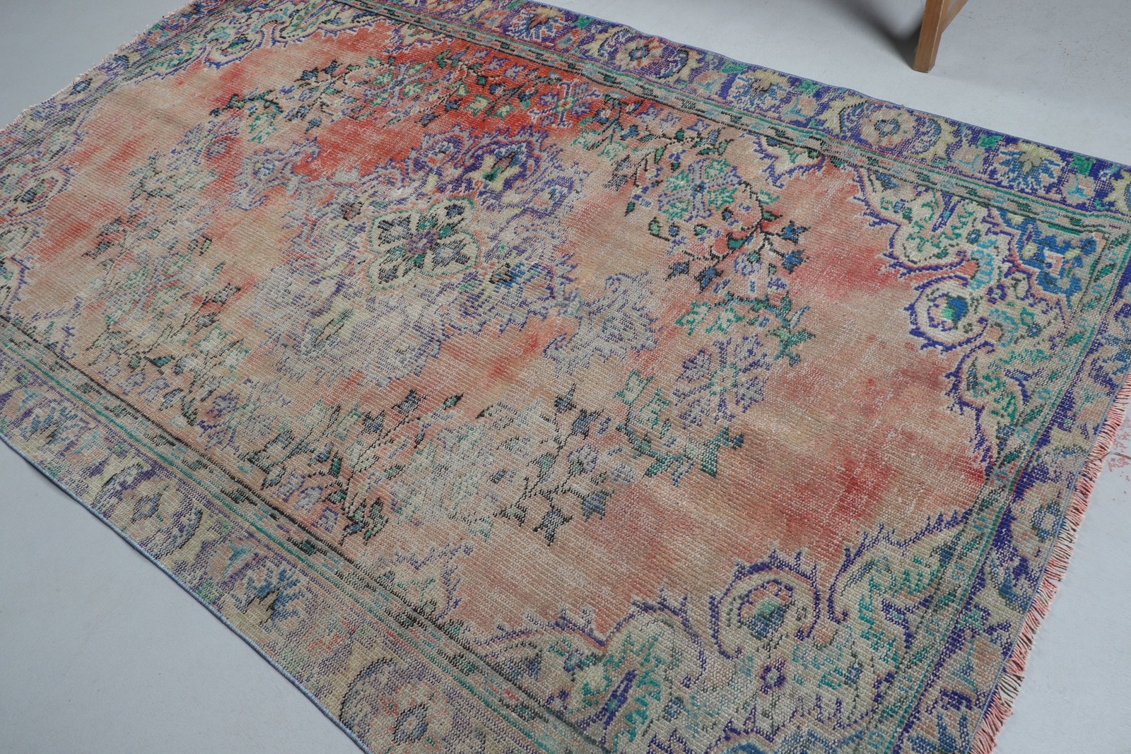 5,3×8,4 ft Turkish Rug Rug, Vintage Rug, Red Camouflage Wool Rug