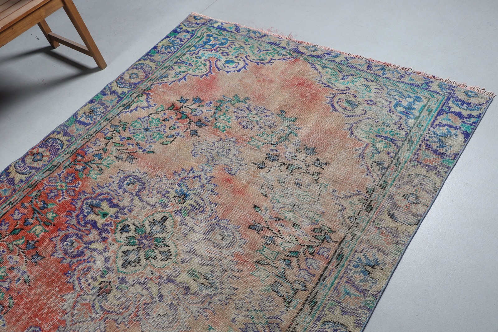 5,3×8,4 ft Turkish Rug Rug, Vintage Rug, Red Camouflage Wool Rug