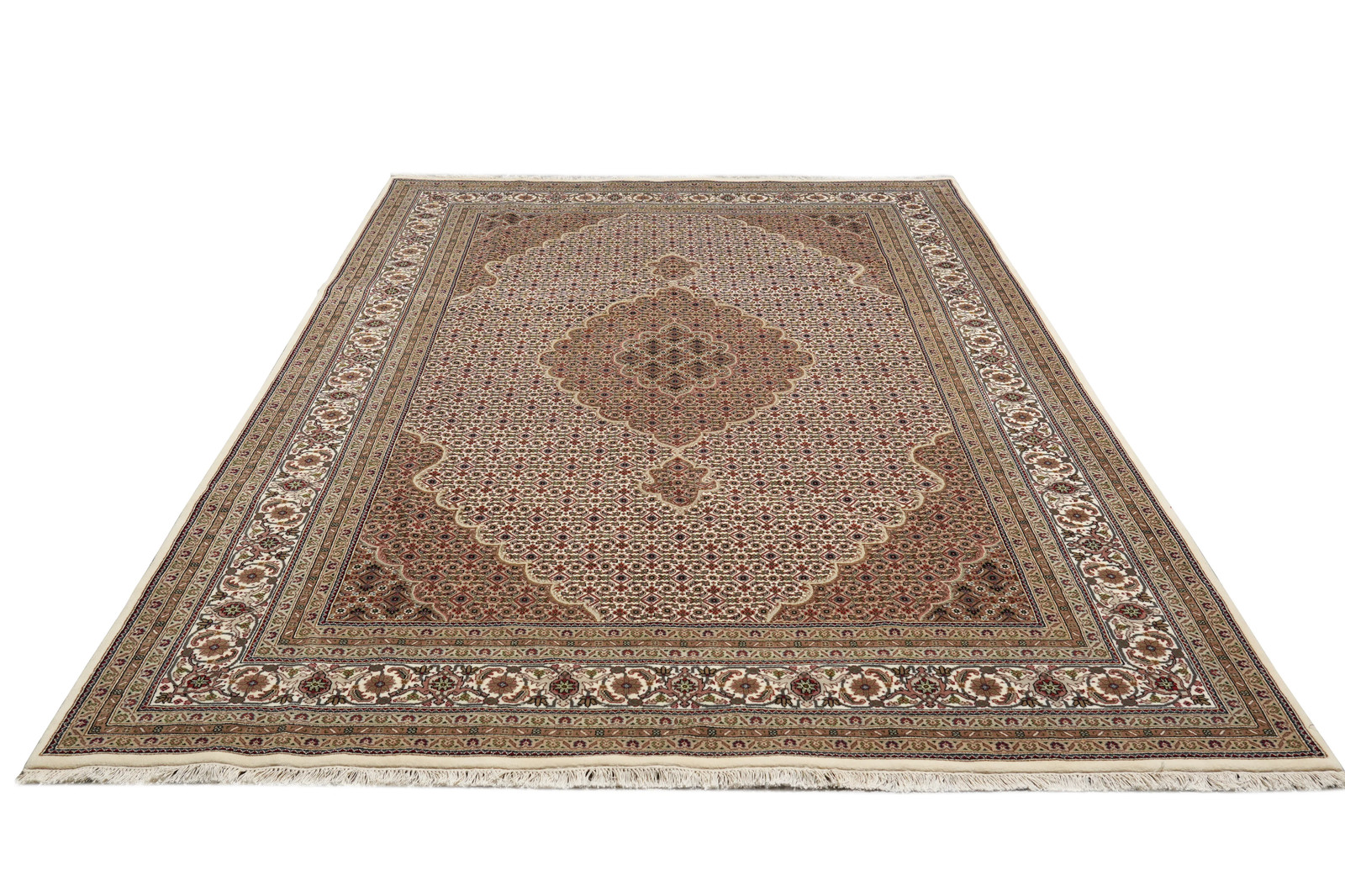 6.8 x 10 India Mahii Tabriiz Wool and Silk Rug #PIX-43003