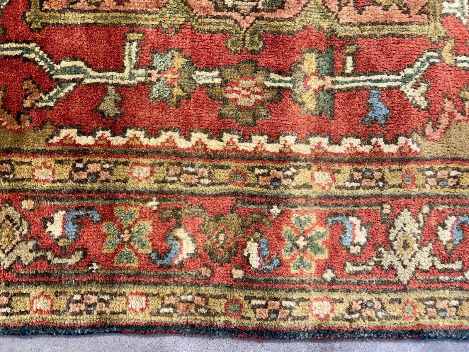 4’1”x6’1” Hand-Knotted Wool Geometric Indoserapi Area Rug – Tribal Carpet