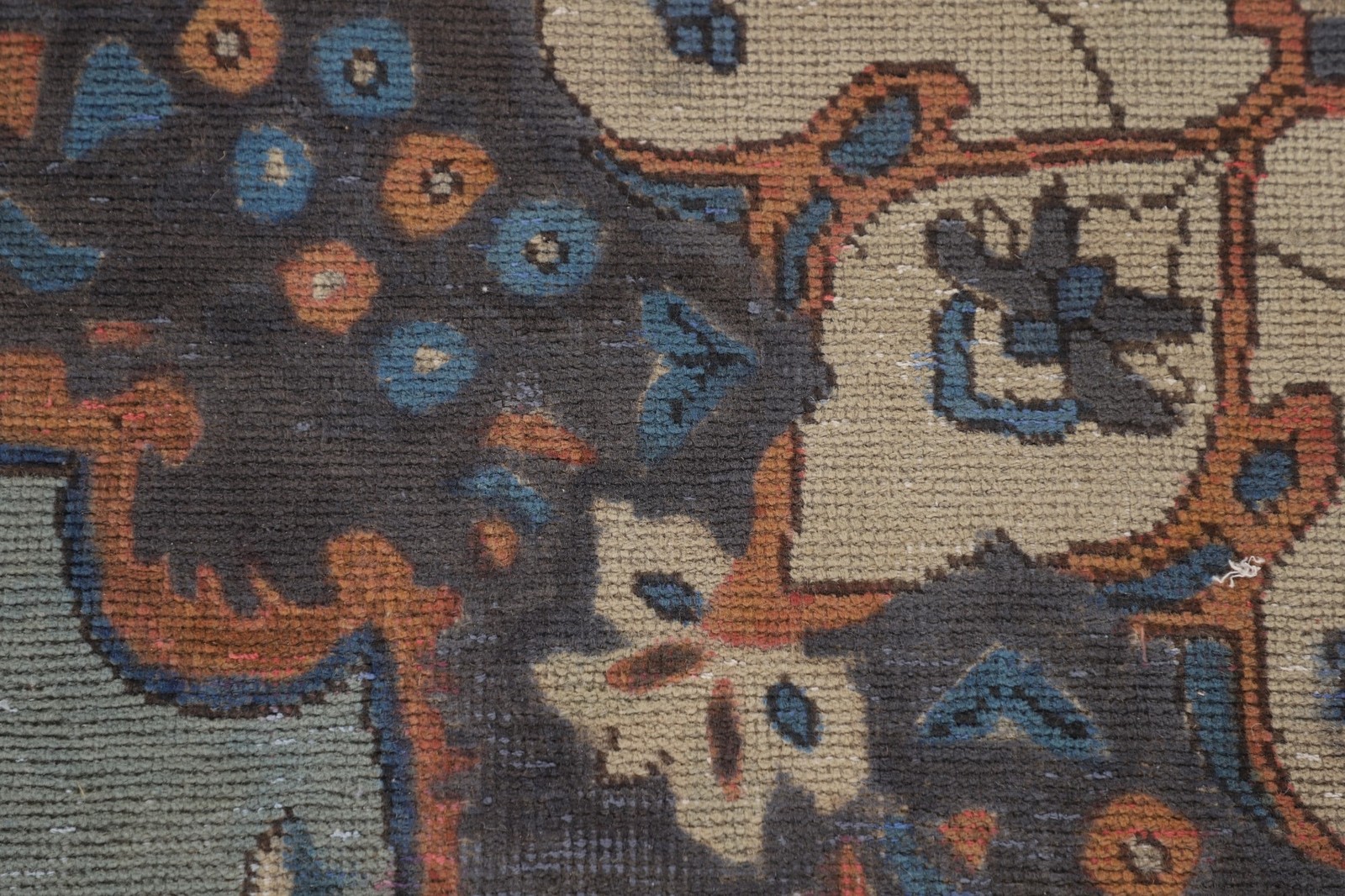 Over-Dyed Light Blue Wool Area Rug 6×9 Medallion Handmade Classic Vintage Carpet