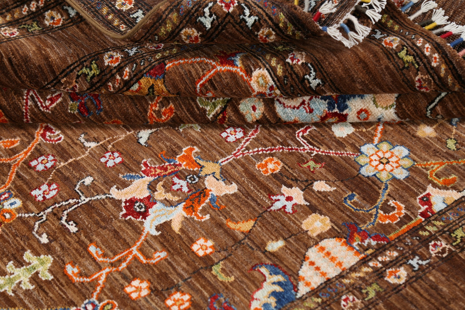 100% Vegetable Dye Brown Wool Ziegler Oriental Area Rug Hand-made Carpet 5×7