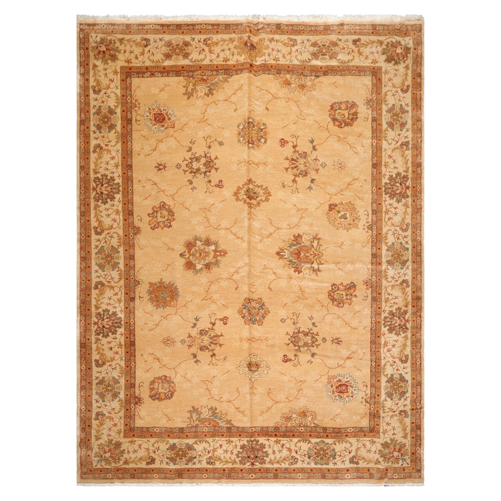 9’4” x 12’8” Hand Knotted 100% Wool Rare Egyptian Oushak Area Rug Tan Beige
