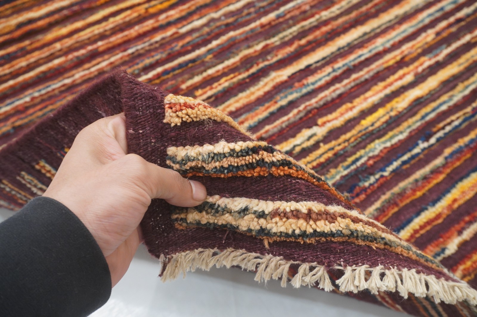 7×10 ft Purple Afghan Handmade Wool Kilim Area Rug