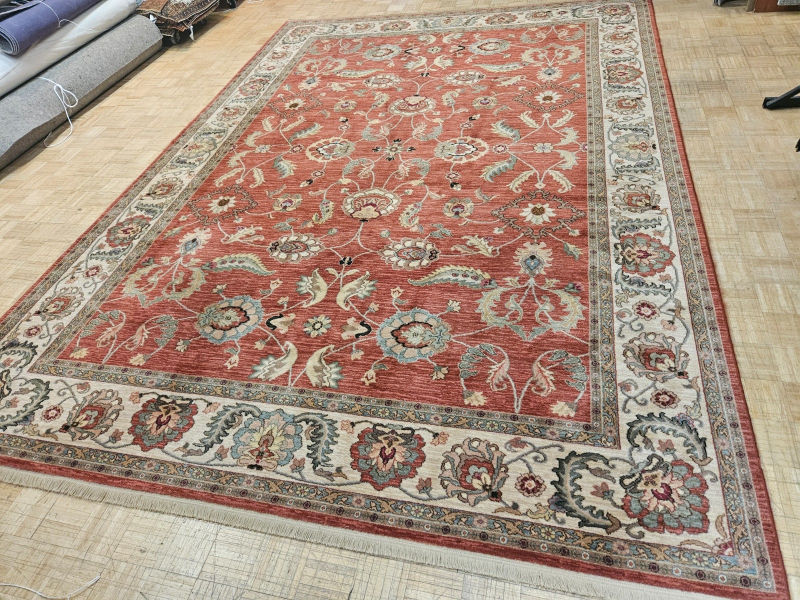 10×14 KARASTAN ASHARA RED AGRA 549 – 15002 100% WOOL RUG EXCELLENT CONDITION