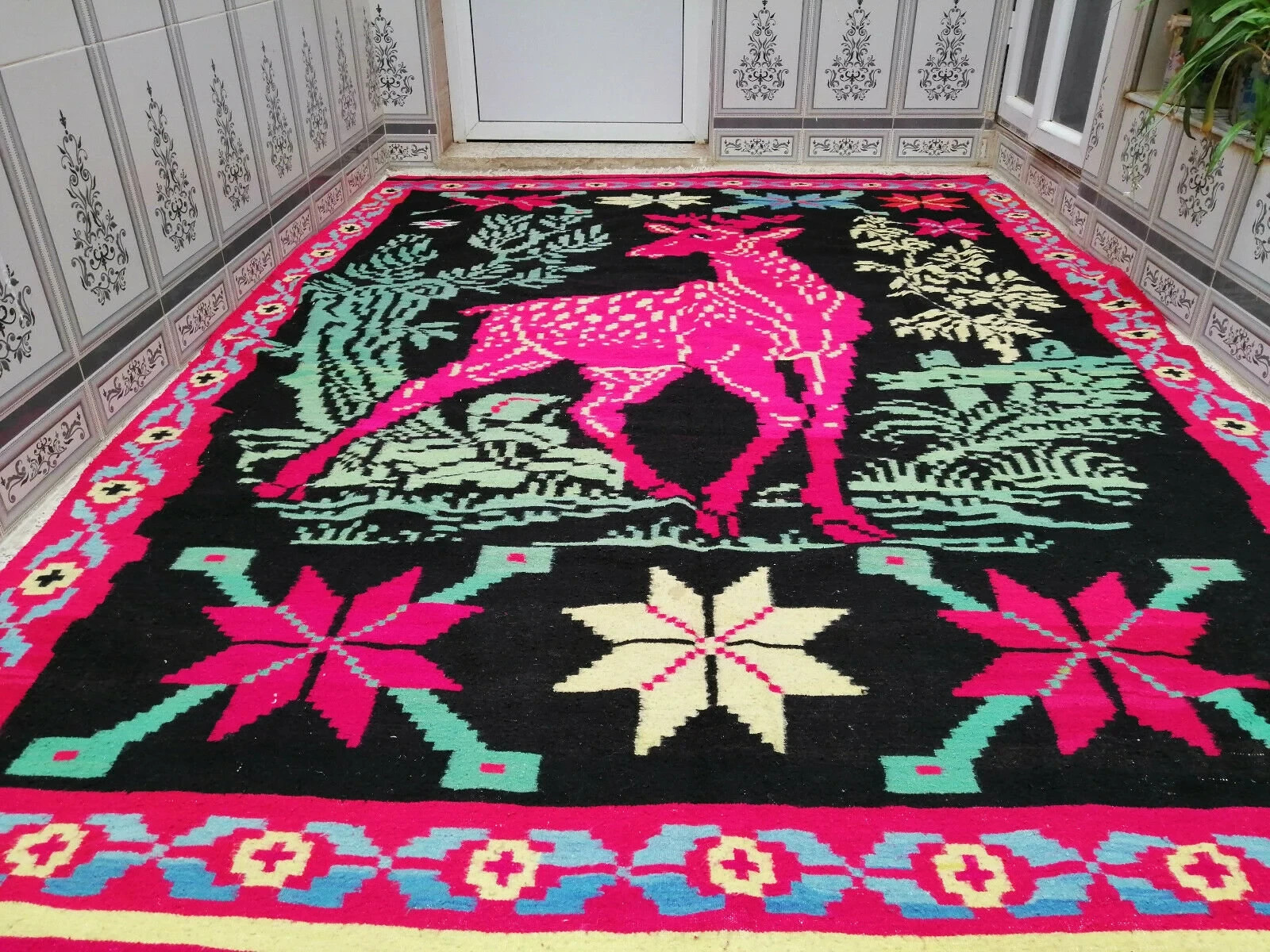 Moroccan Handmade Azilal Wool Rug Authentic Tribal Berber Carpet