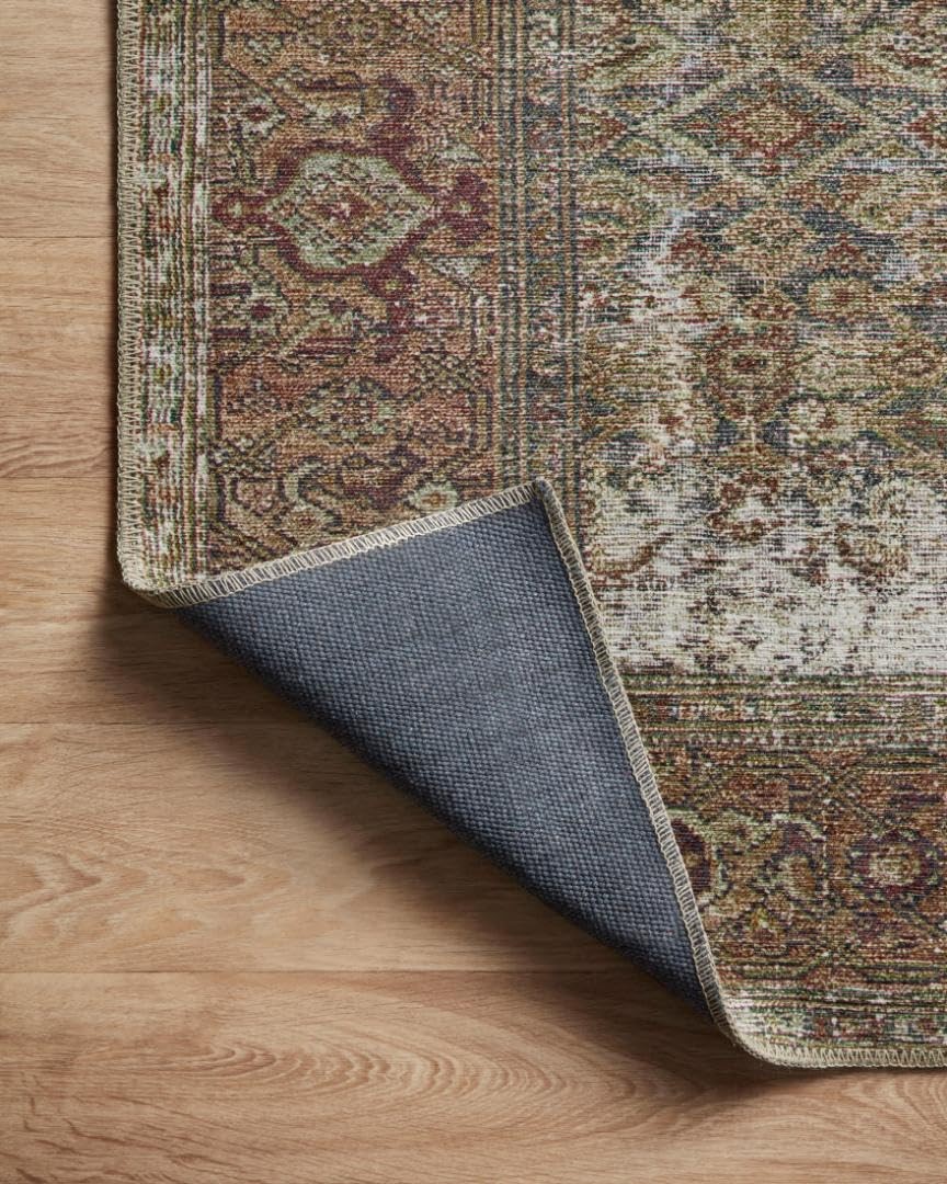 Loloi Amber Lewis Georgie Collection 7’6″ x 5′ (Rectangular), Moss / Salmon