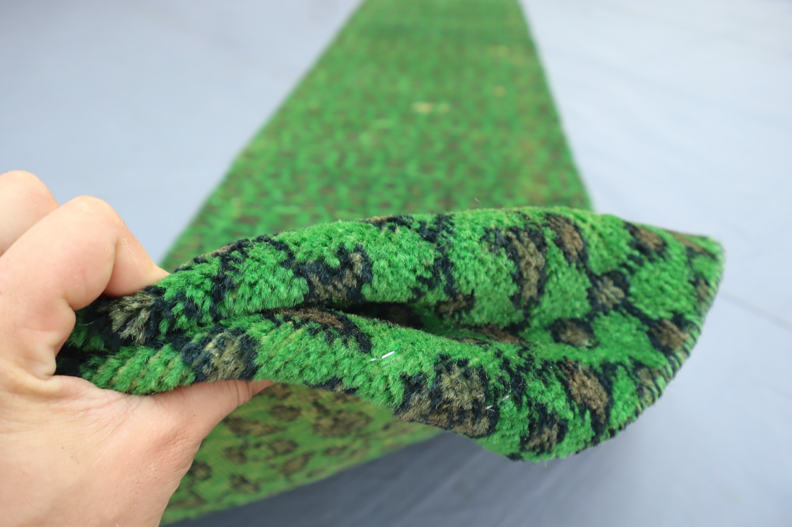 Green Runner rug 2’2×13’8 ft Afghan Overdyed Hand Knotted Narrow Runner Rug