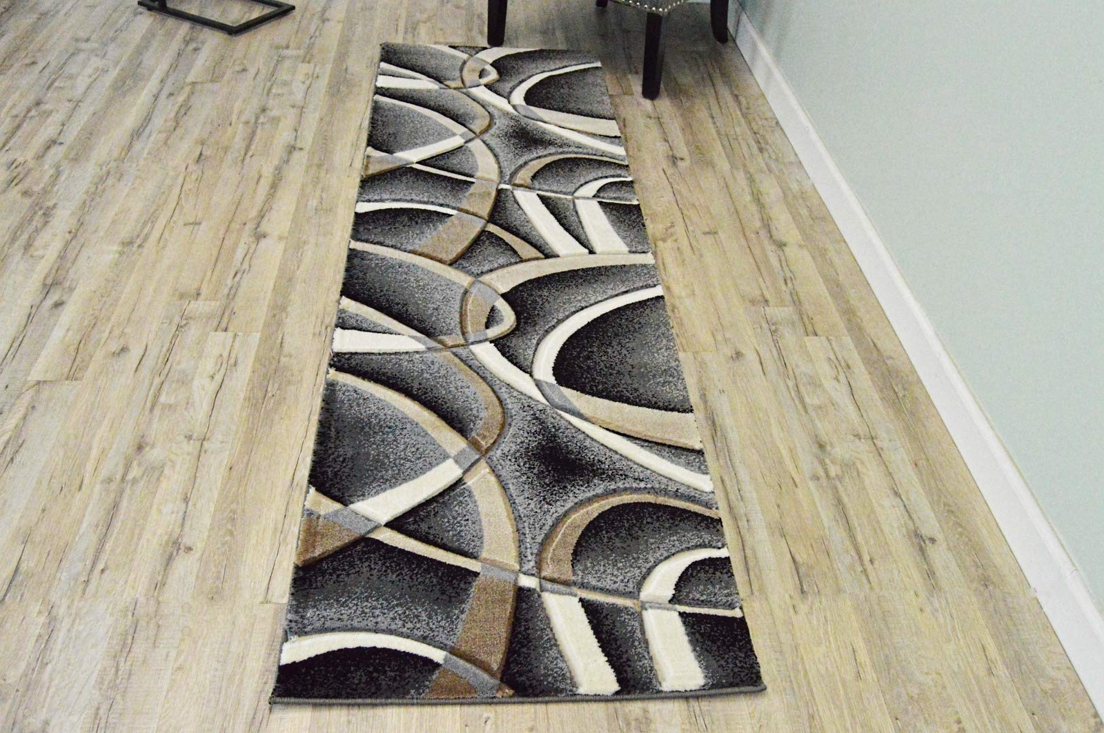 Premium Carved Modern Contemporary Abstract Rug 2305 Sand Gray 2’2”x7’4”