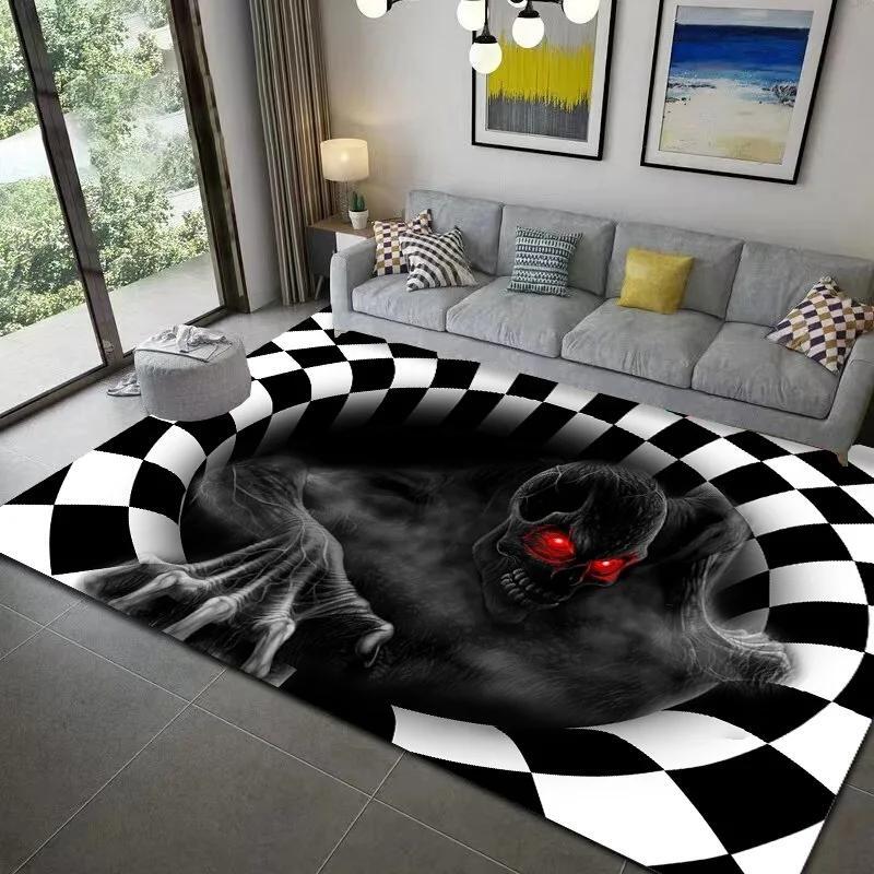 3D Vortex Illusion Carpet Entrance Door Floor Mat Doormat Non-slip Decor Rugs
