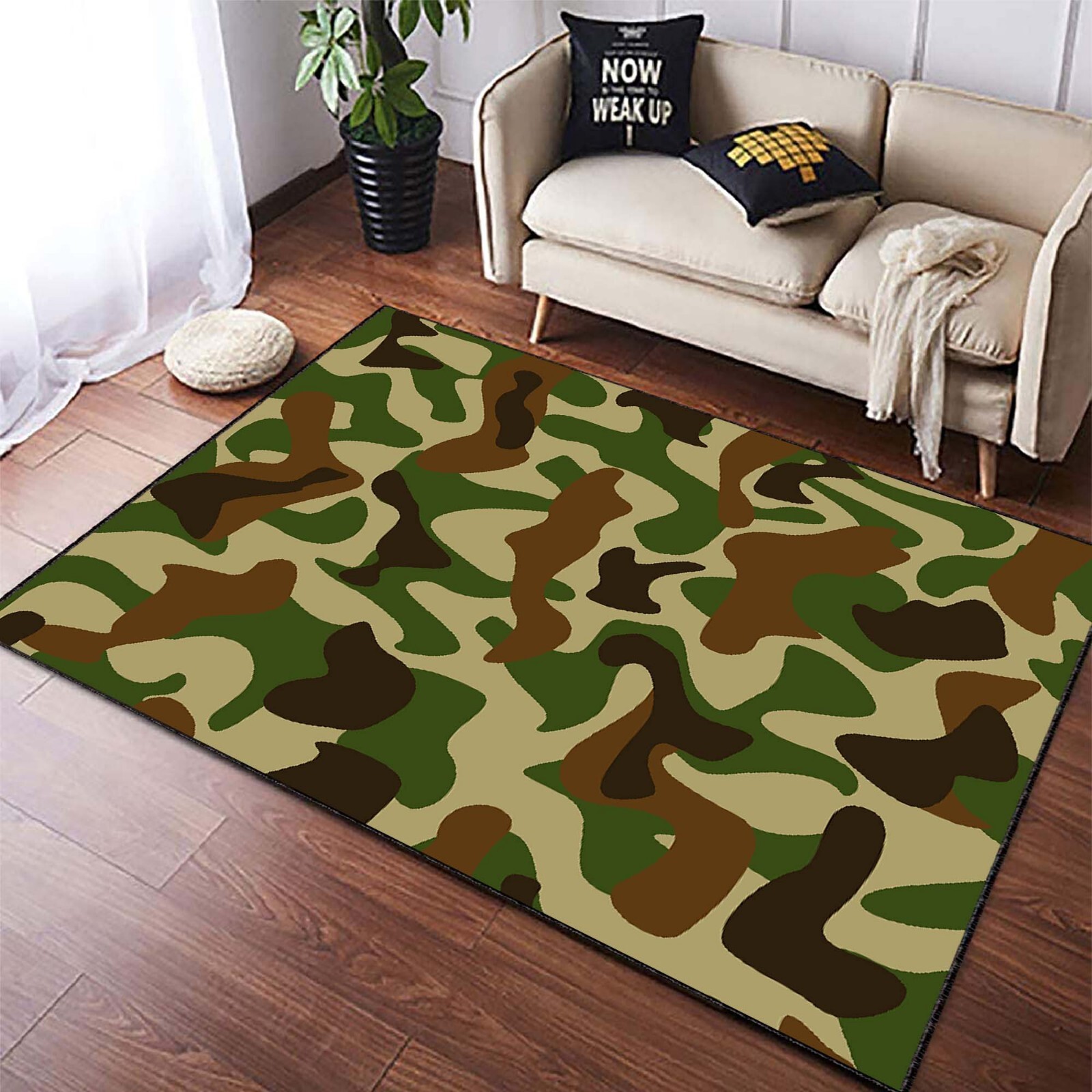Army Military Patterned Camouflage Rug