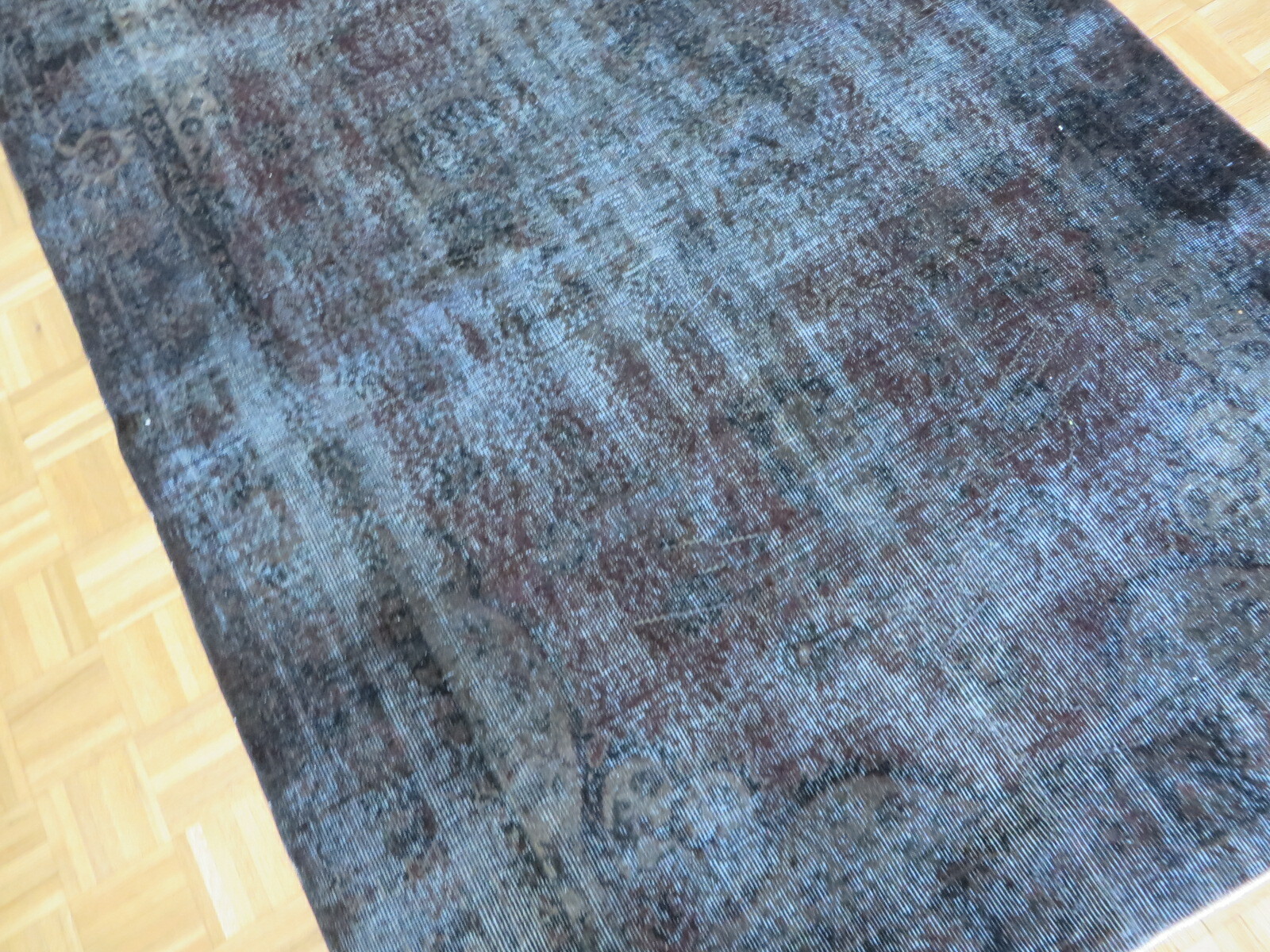 5’9 x 8’10 Hand Knotted Gray Vintage Overdyed Turkish Oushak Oriental Rug G9927