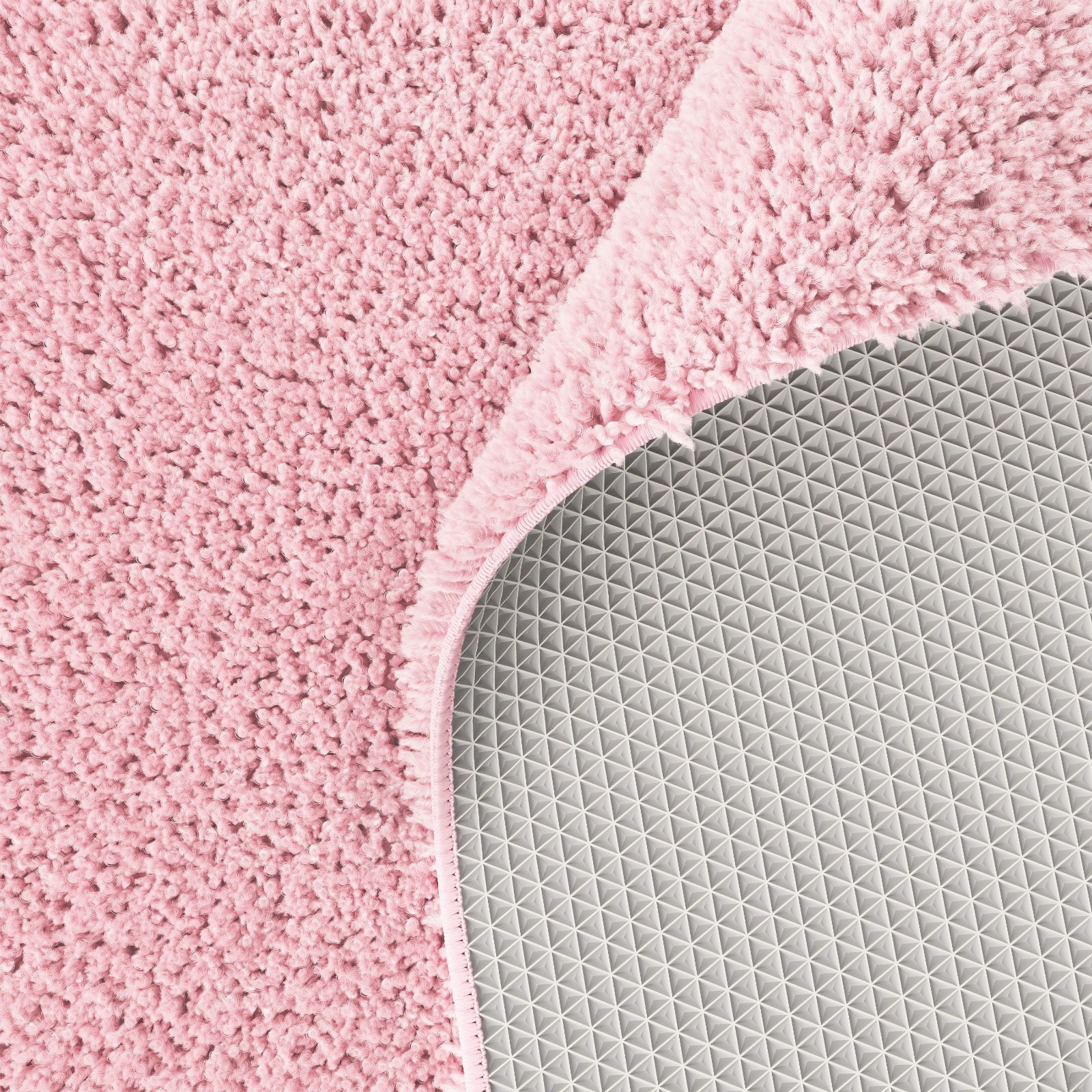 Mainstays Kids Tufted Light Pink Shag Washable Area Rug, 3′ x 4’8″