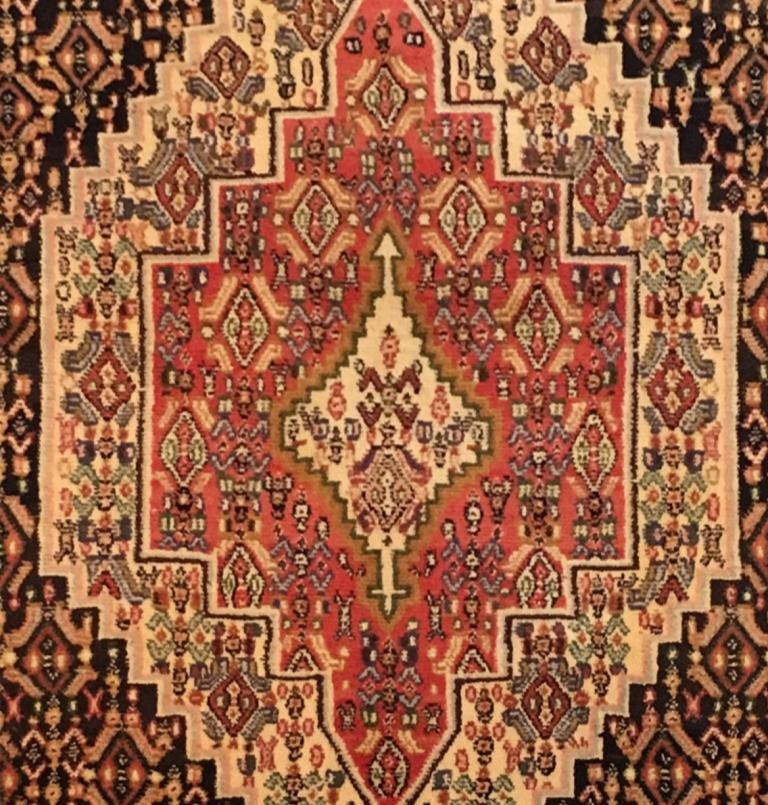 4×5′ Salmon Red Traditional Hamaadan Rug 81442