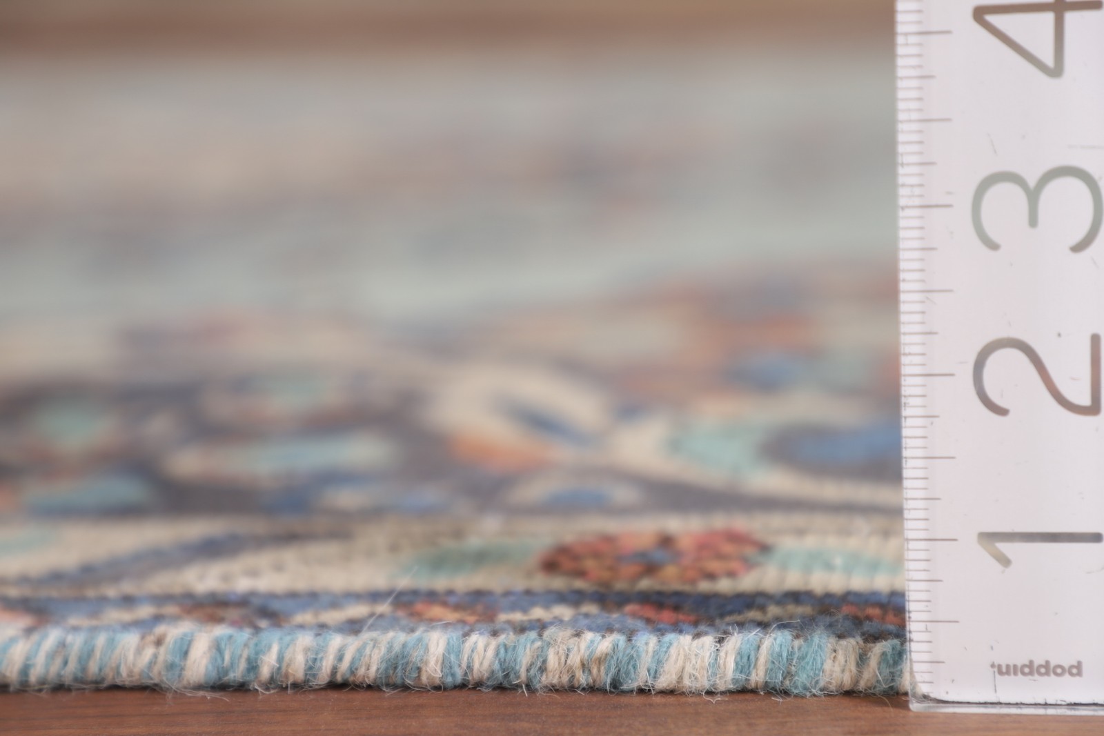 Over-Dyed Light Blue Wool Area Rug 6×9 Medallion Handmade Classic Vintage Carpet