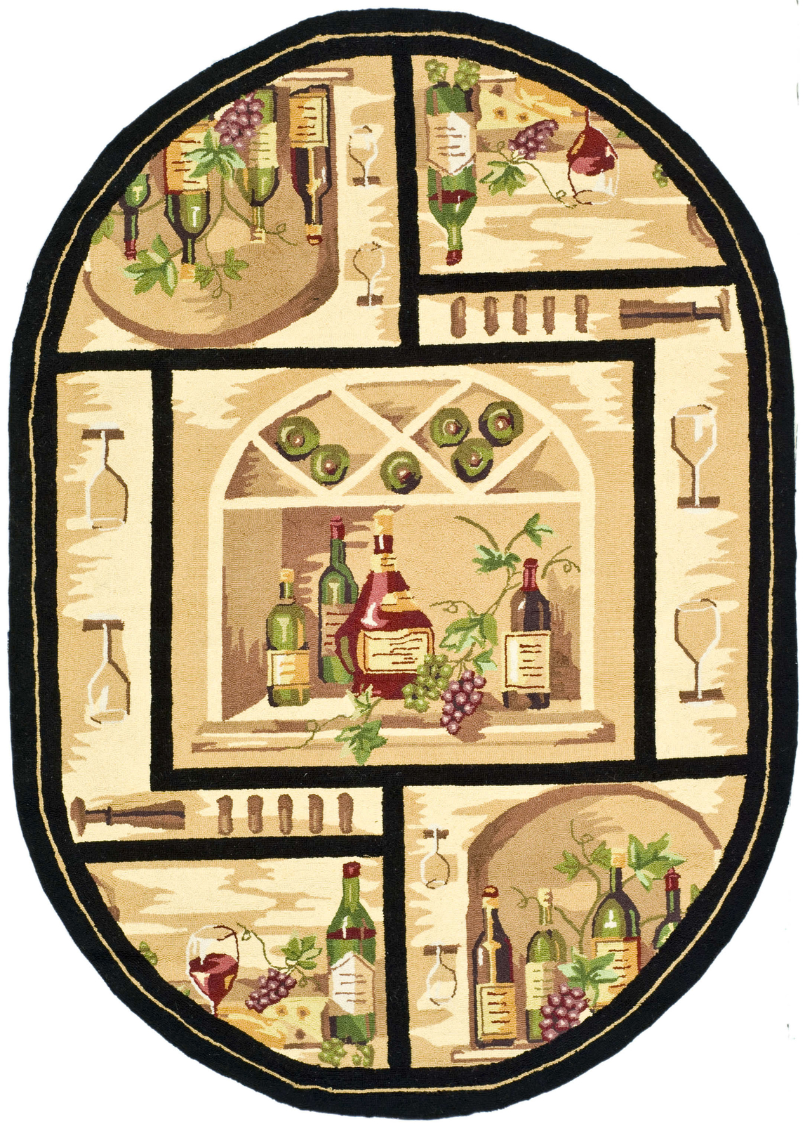 Safavieh Chelsea BLACK 7′-6″ X 9′-6″ Oval Area Rug – HK245A-8OV