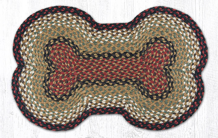 Earth Rugs DB-19 Burgundy Mustard Large Dog Bone 18″ x 28″
