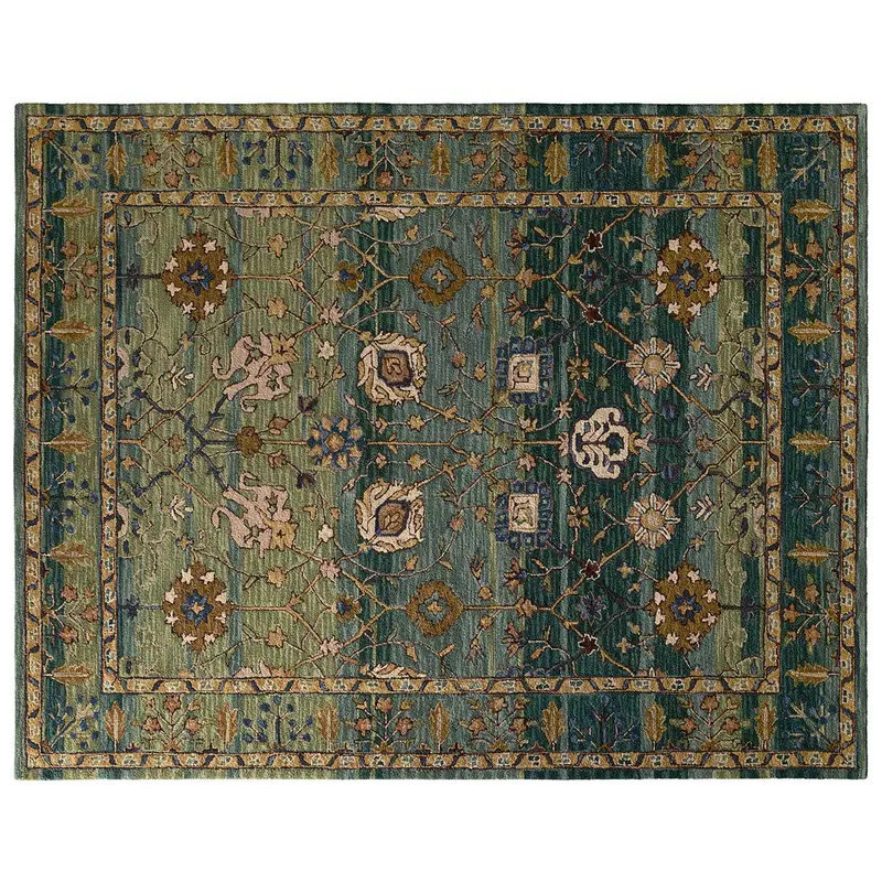 Designer Corla Traditional Hand Hooked Wool Green Area Rug **FREE SHIPPING**