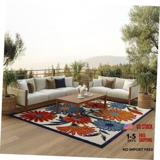 Home Aloha Multicolor 9′ x 12′ Area Rug – Easy Clean, Non Shedding, Bed Room,