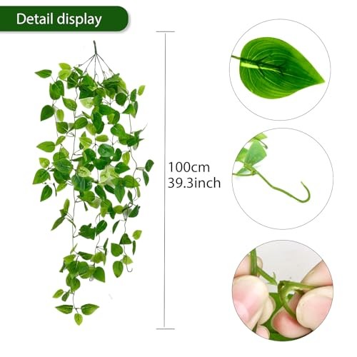 Fake Hanging Plants Vines(pcs)for Room Decor, Artificial Ivy Greenery 2