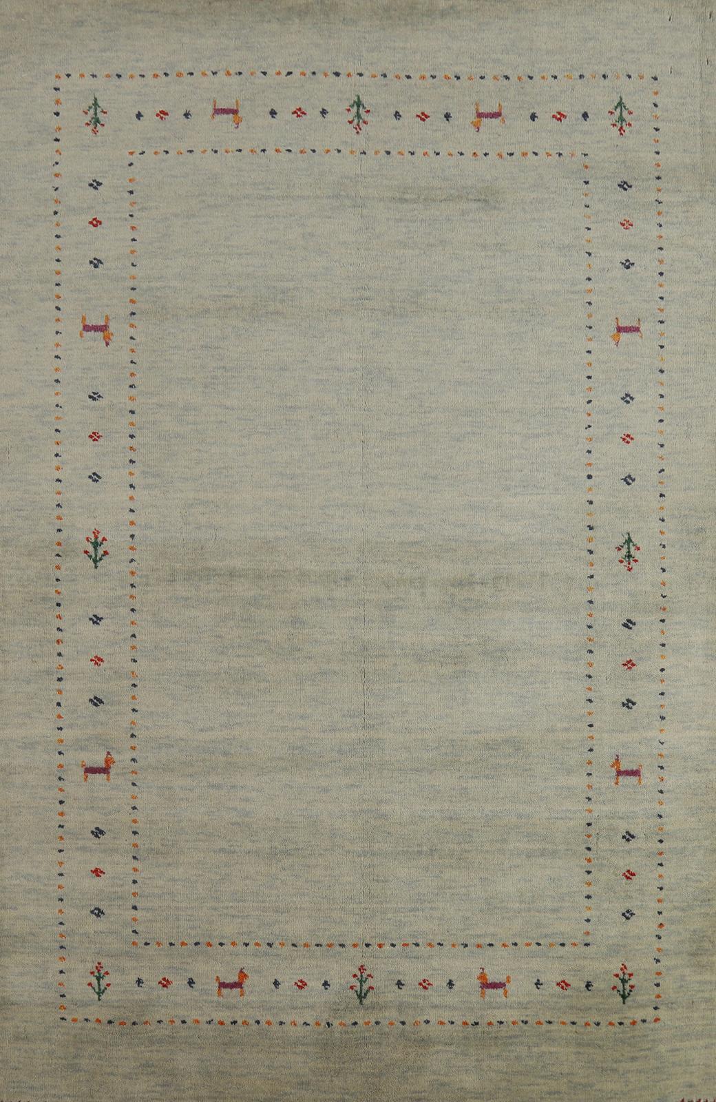 High-quality Green Rug Wool Handmade Gabbeh Bedroom Sized Carpet 4×6 ft.