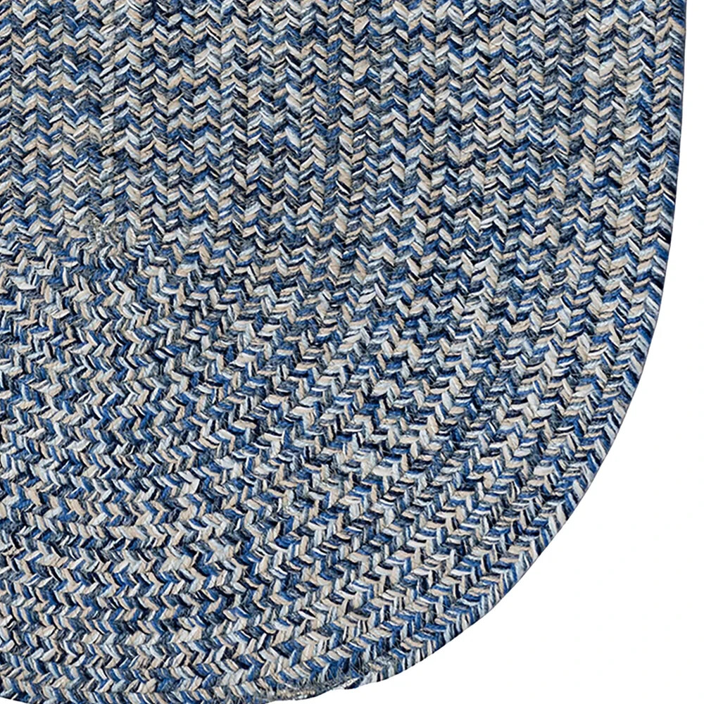 Capel Rugs Worcester Indoor Outdoor Tweed Country Braided Oval Rug Medium Blue