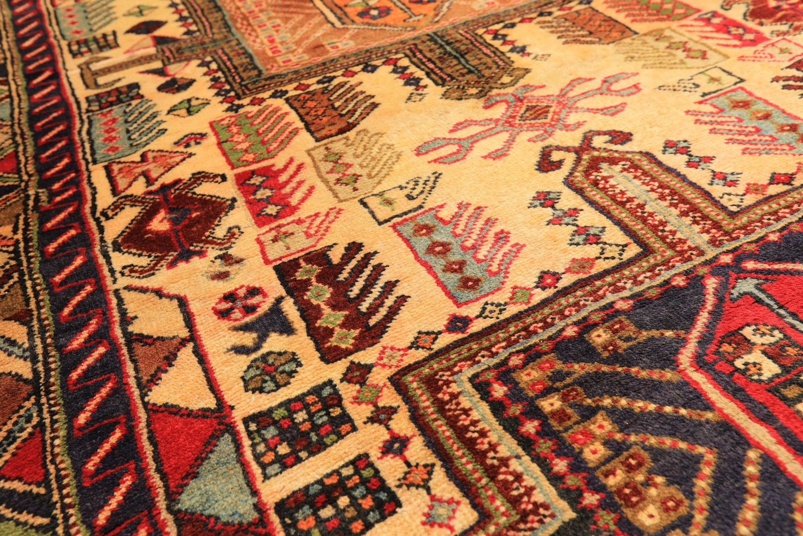 4×10’4” Runner Hand Knotted Wool Kurdishh Hamadaan Vintage Vegetable dyes Rug