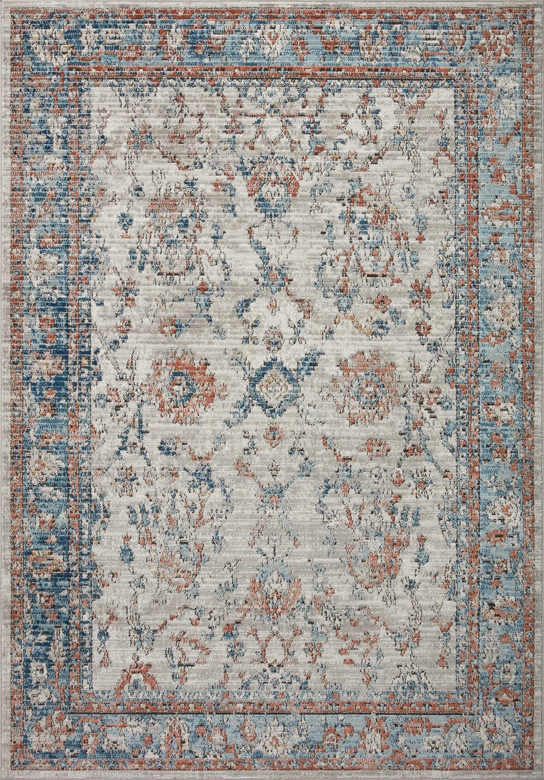 Loloi Bianca Collection Bia-05 Dove/Multi 7-11 X 10-6 Area Rug
