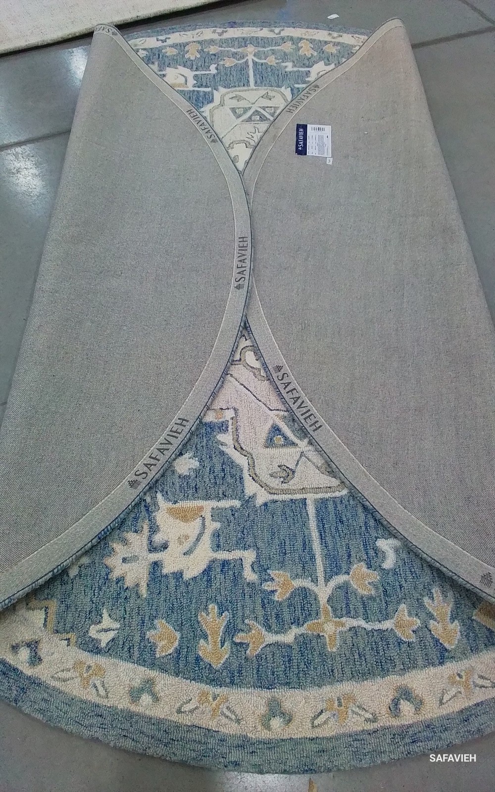 BLUE / IVORY 9′-0″ x 9′-0″ Flaw in Rug, Reduced Price 1172802709 MLP503M-9R