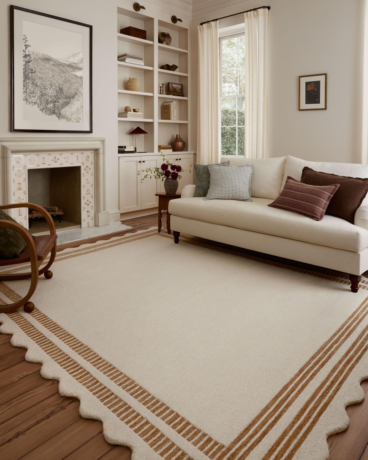 Chris Loves Julia Scottie Collection SCO-01 Ivory/Rust 3′-6″ x 5′-6″, .87″ Pi…