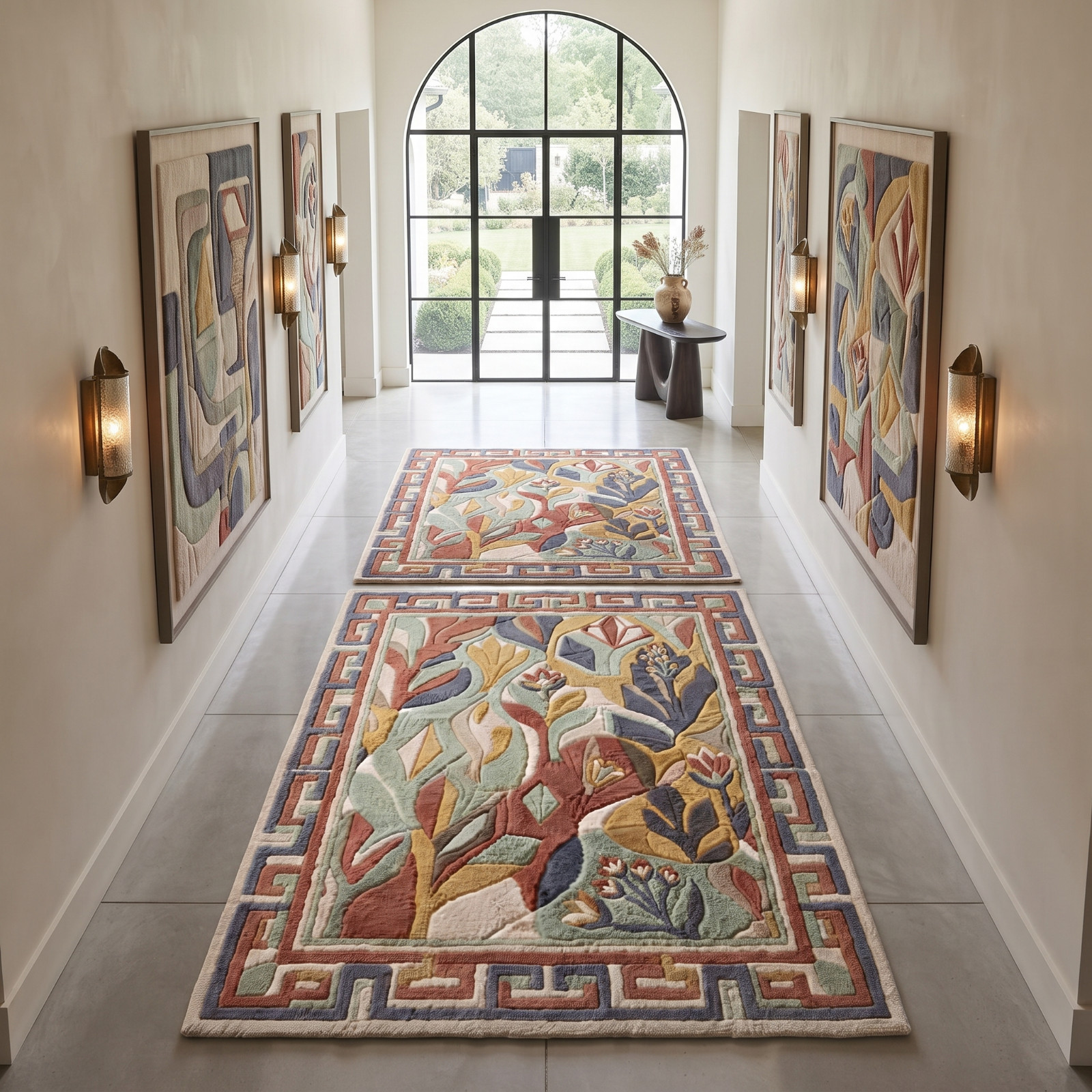 Hand Tufted Abstract Wool Rug Modern Geometric Living Room Bedroom Area Carpet