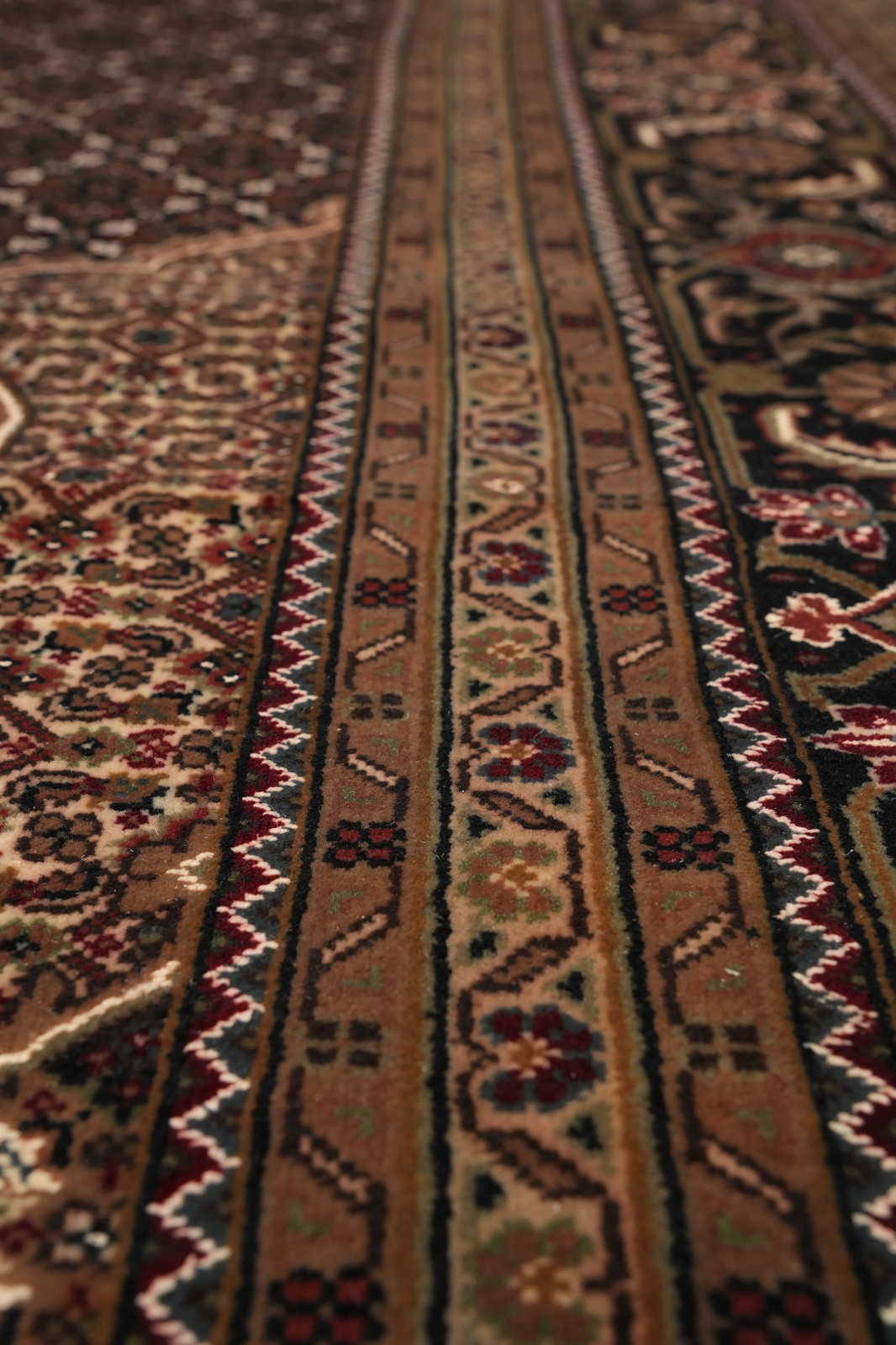 8.2 x 10.4 Mahii Tabriiz Quality Handmade Wool And Silk Area Rug Black #F-4458