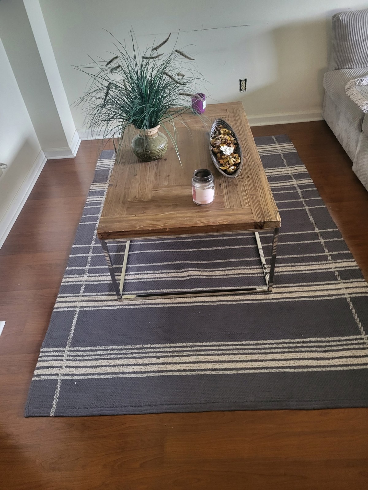 Hearth & Hand With Magnolia Area Rug (Dark Gray Stripe 5 Ft x 7Ft