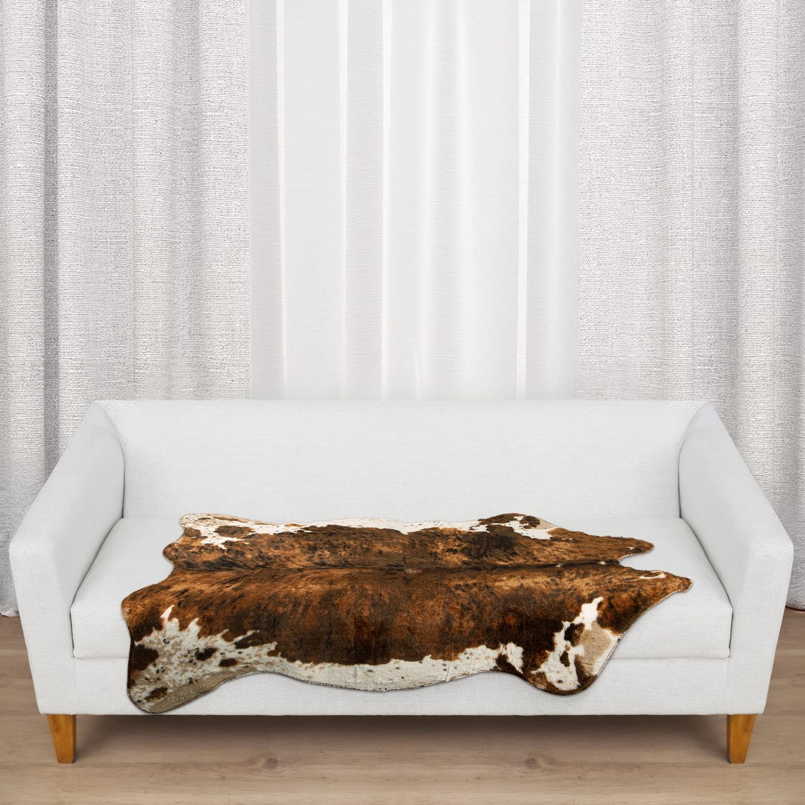 Faux Cowhide Cute Cow Print Rug 3.6×2.4 Ft Animal Area Carpet Non Slip Decor