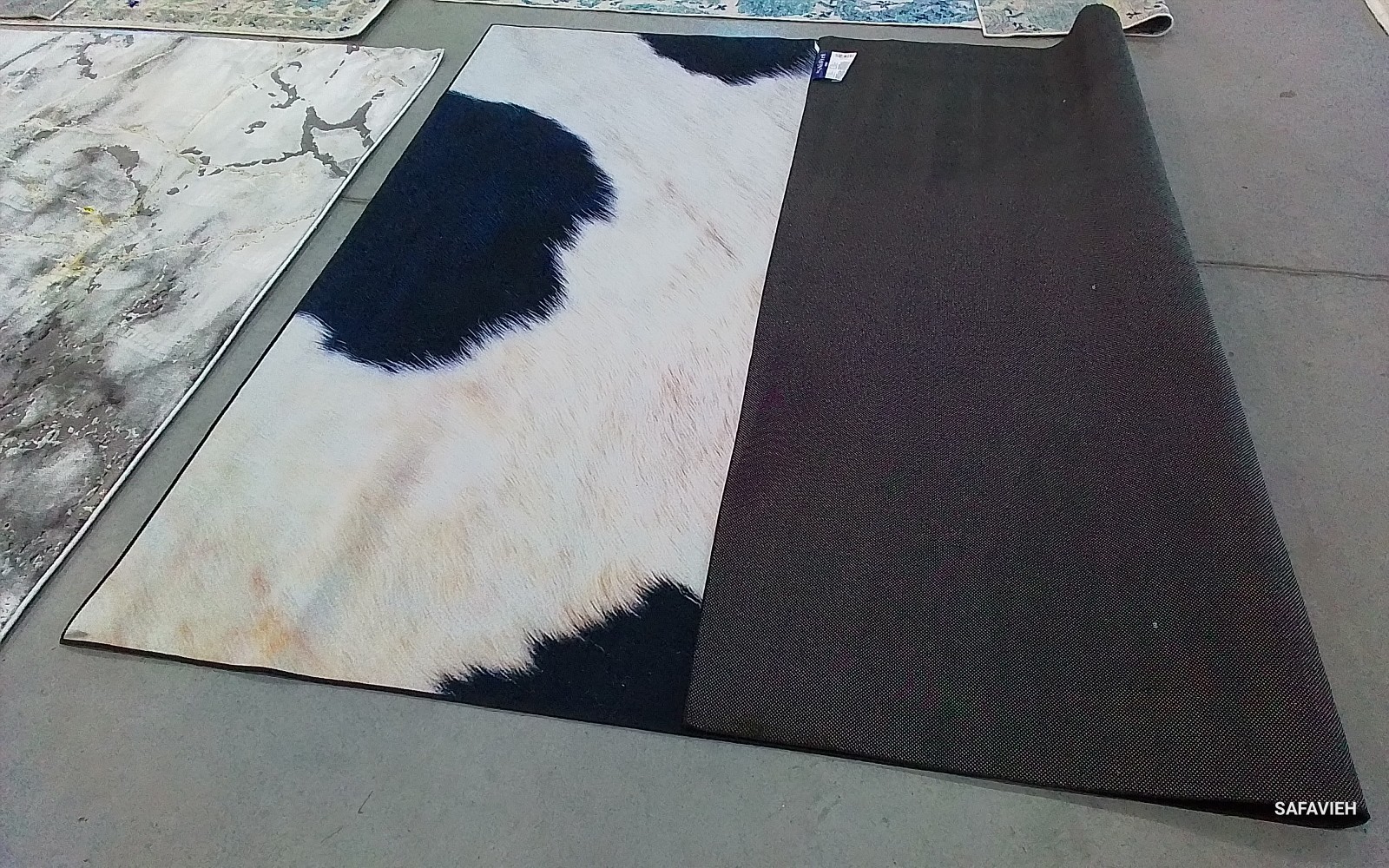 IVORY / DARK BLUE 8′-0″ x 10′-0″ Stained Rug, Reduced Price 1172774683 FAH548A-8