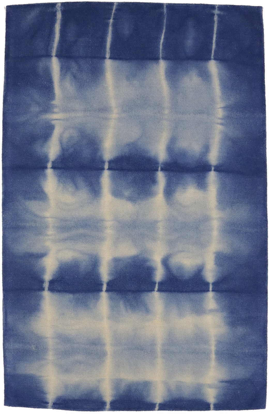 Contemporary Tie-Dye Style Navy 5X8 Hand-Tufted Modern Rug Kids Bedroom Carpet