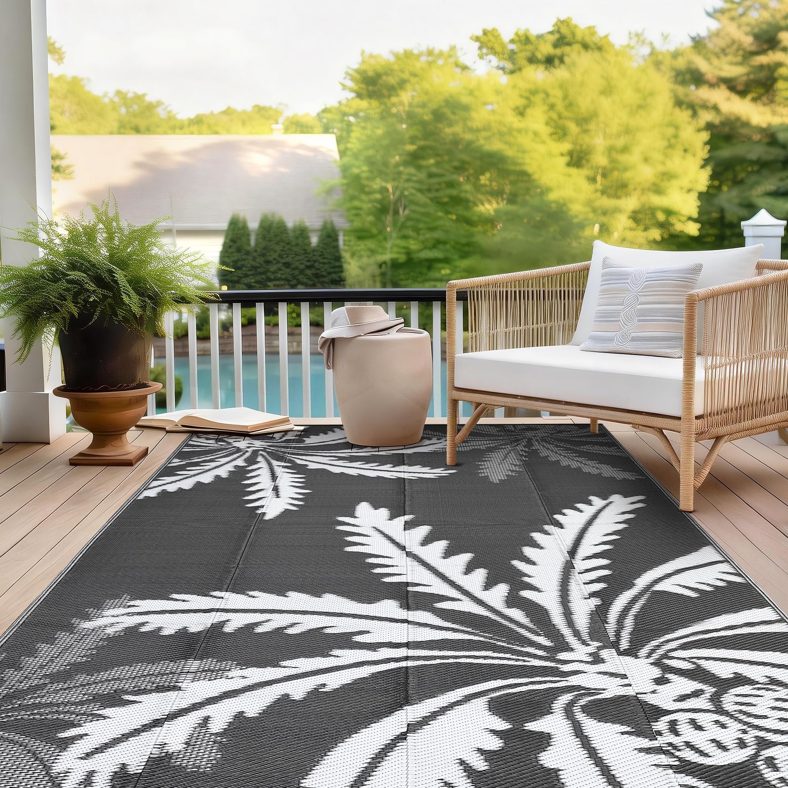 5×8/8×10/9×12 FT Portable Outdoor Waterproof Patio Camping Rug Mat for RV,Picnic