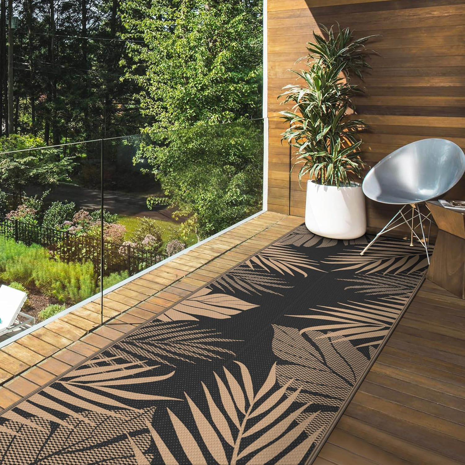 Outdoor Rug 2.5′ X 8′ Waterproof for Patios Clearance, Reversible Outdoor Plasti