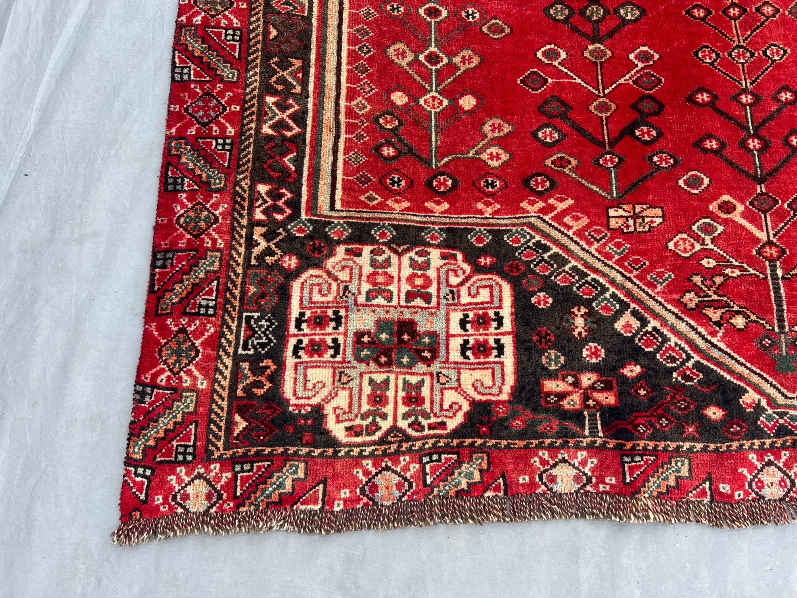 4’9″x7’5″ Ft Afghan Baluchi Red Hand Knotted Geometric Wool Vintage Runner Rug