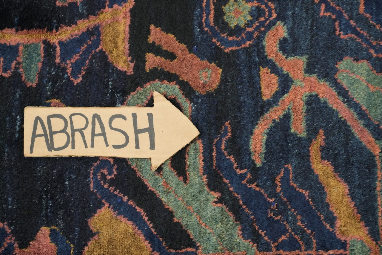 5×10 Hand-Knotted Wool Traditional All-Over Area Rug in Blues & Coral Hues