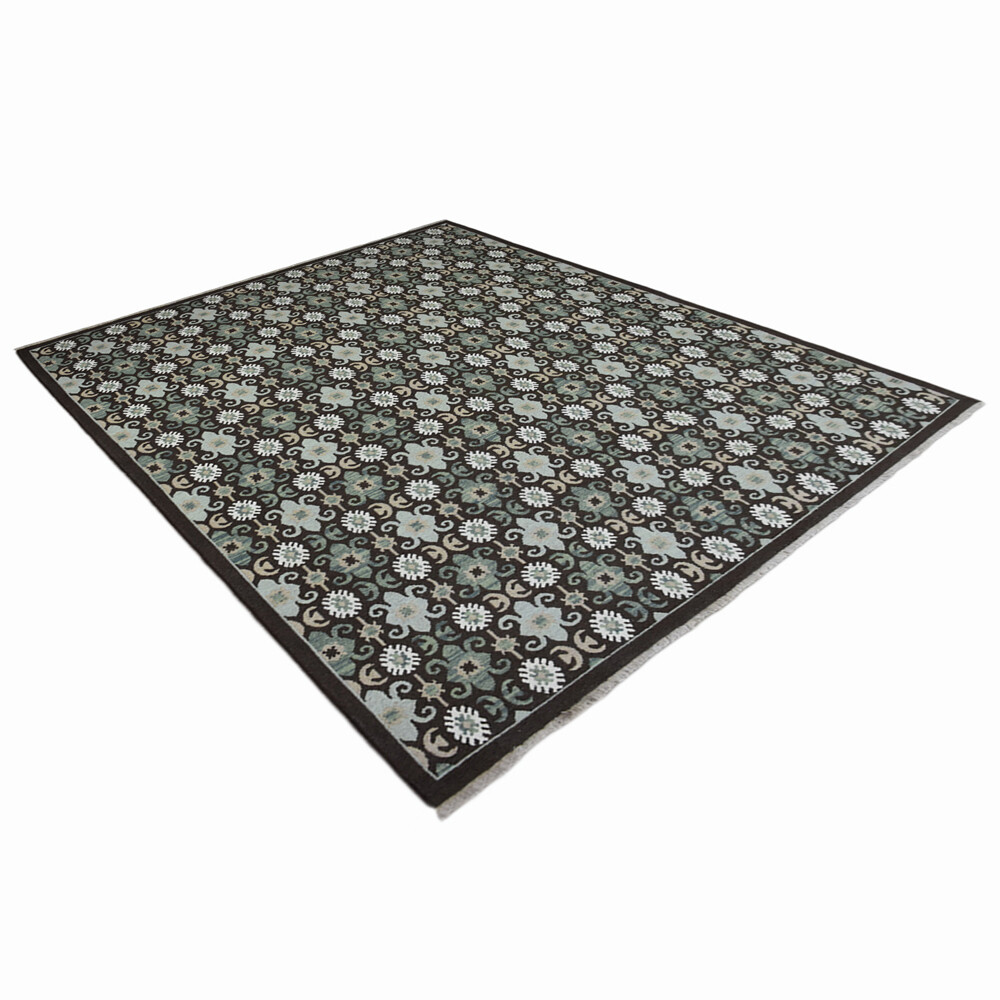 Hand Knotted Wool 9’x12′ Area Rug Oriental Multicolor BBH Homes BBSW0017
