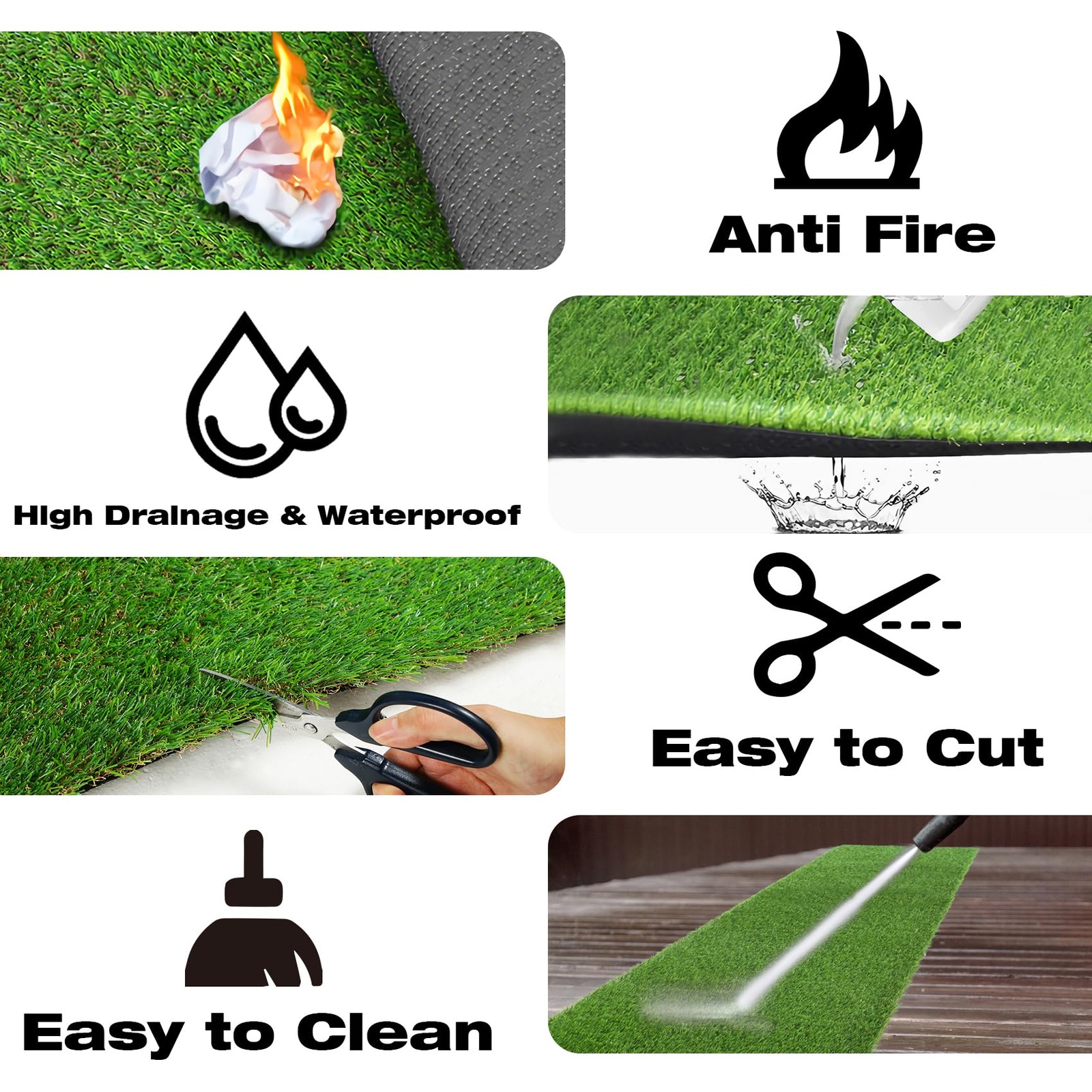 XLX TURF 2FTX6FT Artificial Grass Runner Rug – Thick Outdoor Realistic Pets F…