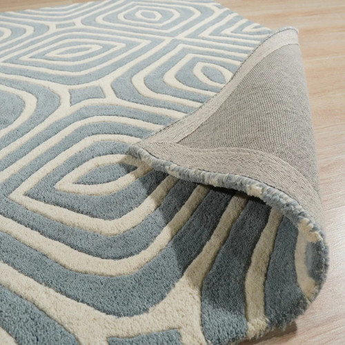 Blue Hand Tufted Wool Area Rug, Living Room Carpet, Wool Room Carpet Custom Rugs